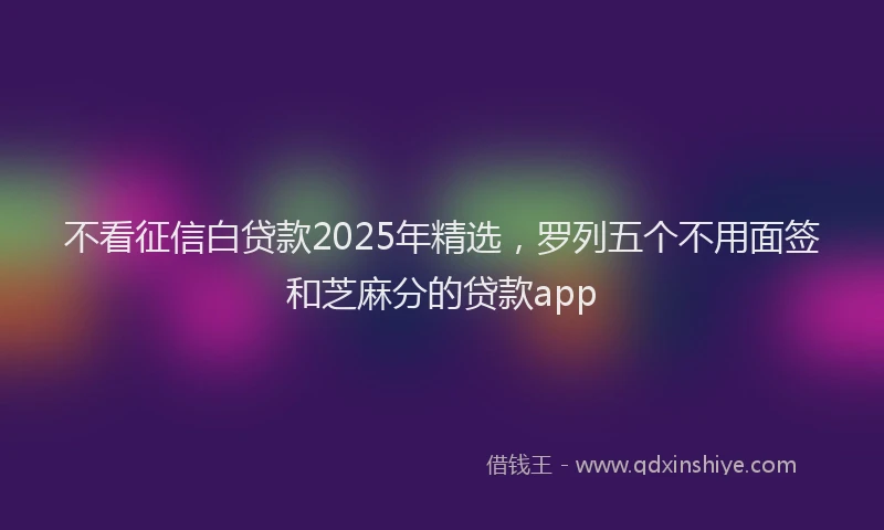 不看征信白贷款2025年精选，罗列五个不用面签和芝麻分的贷款app