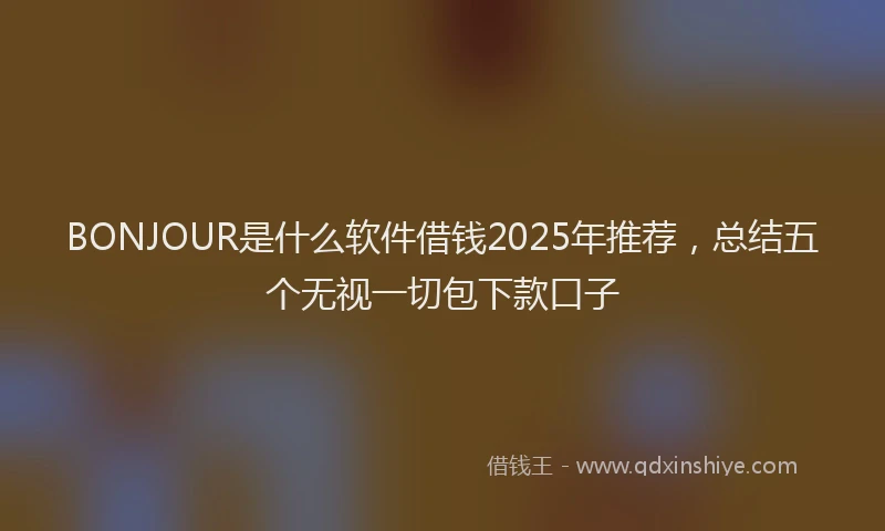 BONJOUR是什么软件借钱2025年推荐，总结五个无视一切包下款口子