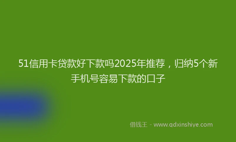 51信用卡贷款好下款吗2025年推荐，归纳5个新手机号容易下款的口子