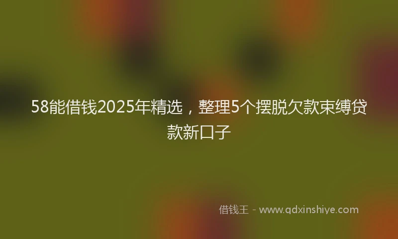 58能借钱2025年精选，整理5个摆脱欠款束缚贷款新口子