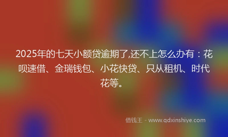 2025年的七天小额贷逾期了,还不上怎么办有：花呗速借、金瑞钱包、小花快贷、只从租机、时代花等。
