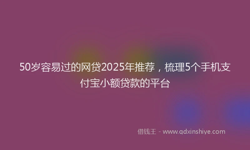 50岁容易过的网贷2025年推荐，梳理5个手机支付宝小额贷款的平台