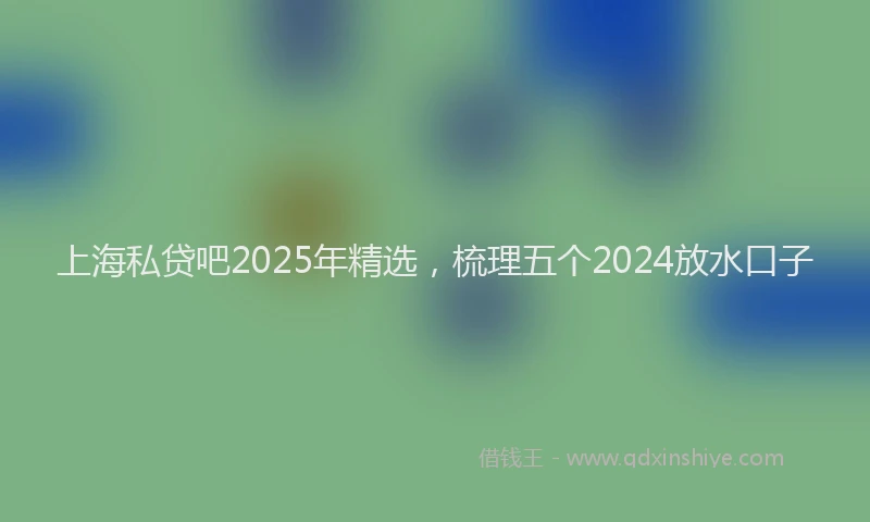 上海私贷吧2025年精选，梳理五个2024放水口子
