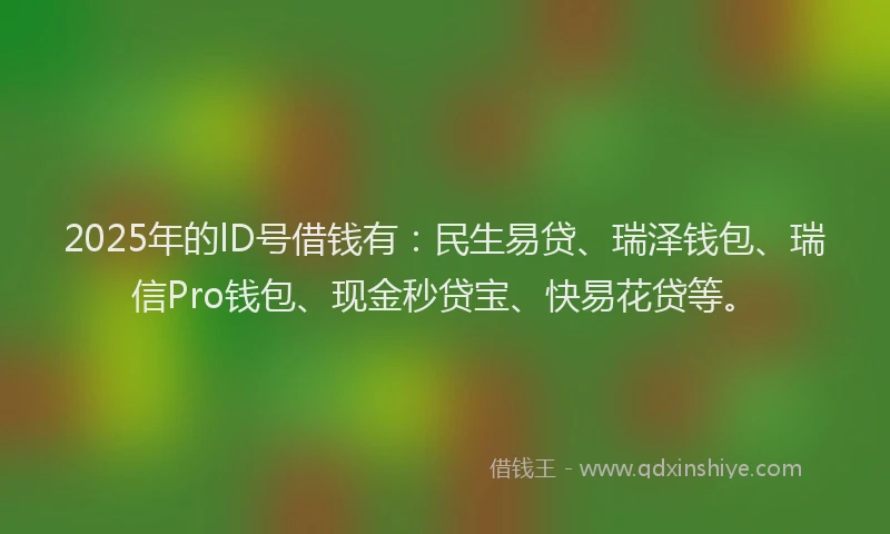 2025年的lD号借钱有：民生易贷、瑞泽钱包、瑞信Pro钱包、现金秒贷宝、快易花贷等。