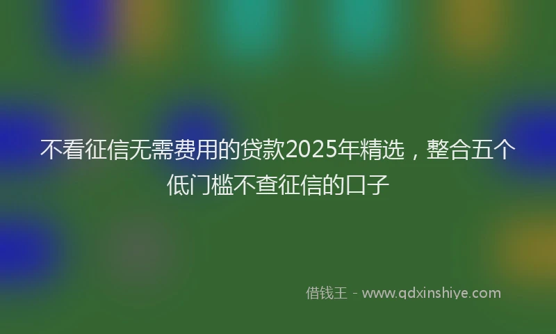 不看征信无需费用的贷款2025年精选，整合五个低门槛不查征信的口子
