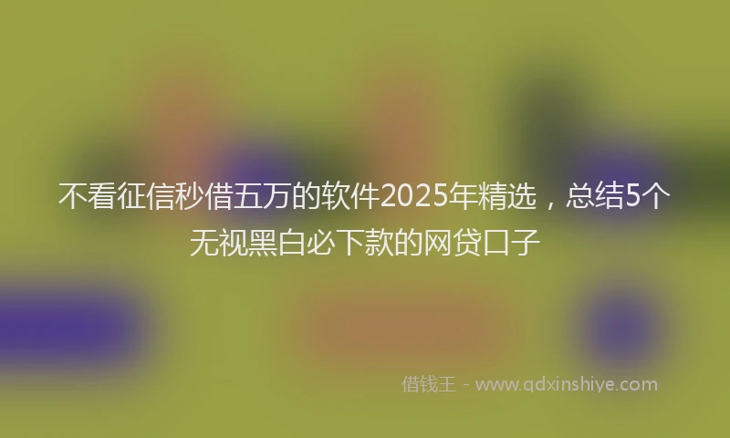 不看征信秒借五万的软件2025年精选，总结5个无视黑白必下款的网贷口子