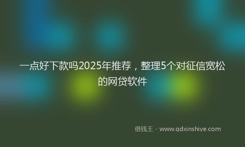 一点好下款吗2025年推荐，整理5个对征信宽松的网贷软件