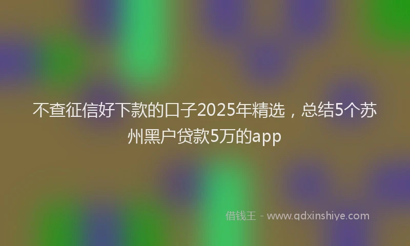 不查征信好下款的口子2025年精选，总结5个苏州黑户贷款5万的app