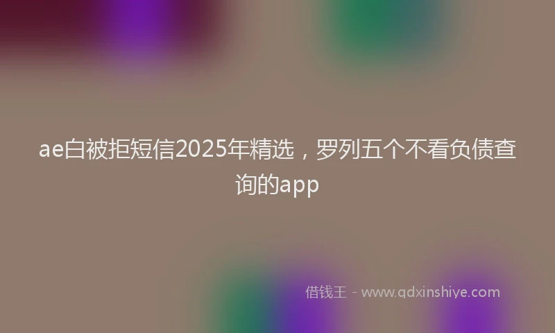 ae白被拒短信2025年精选，罗列五个不看负债查询的app