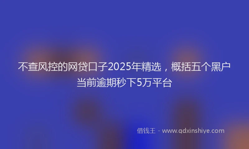 不查风控的网贷口子2025年精选，概括五个黑户当前逾期秒下5万平台