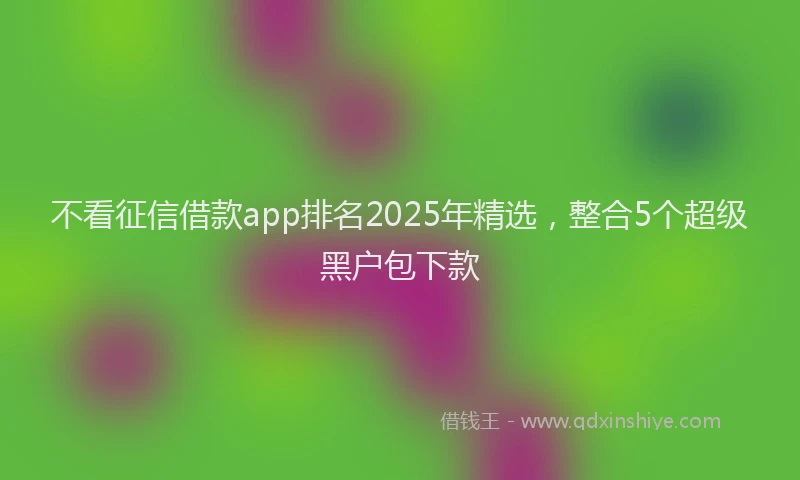 不看征信借款app排名2025年精选，整合5个超级黑户包下款