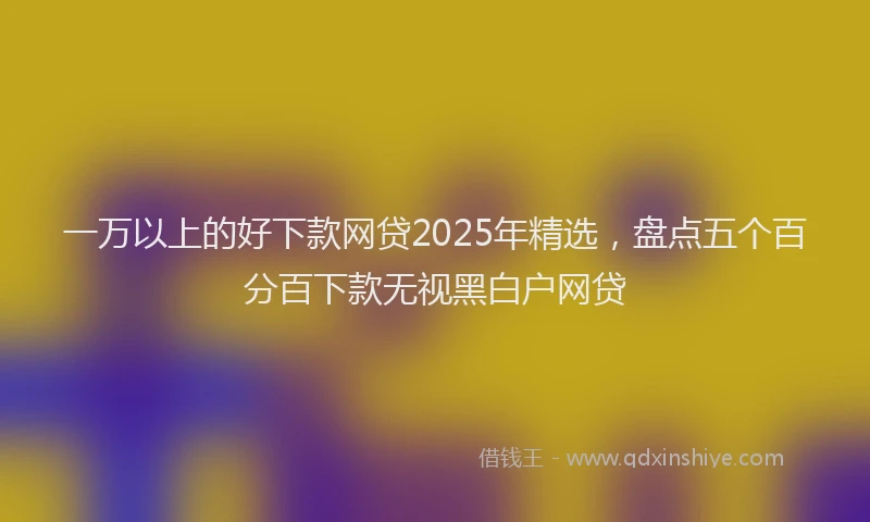 一万以上的好下款网贷2025年精选，盘点五个百分百下款无视黑白户网贷