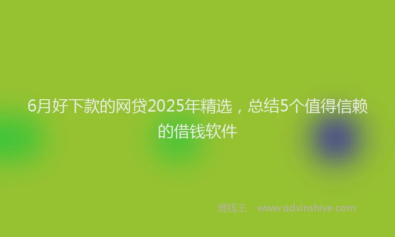 6月好下款的网贷2025年精选，总结5个值得信赖的借钱软件