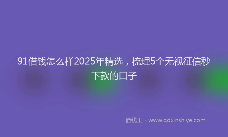 91借钱怎么样2025年精选，梳理5个无视征信秒下款的口子