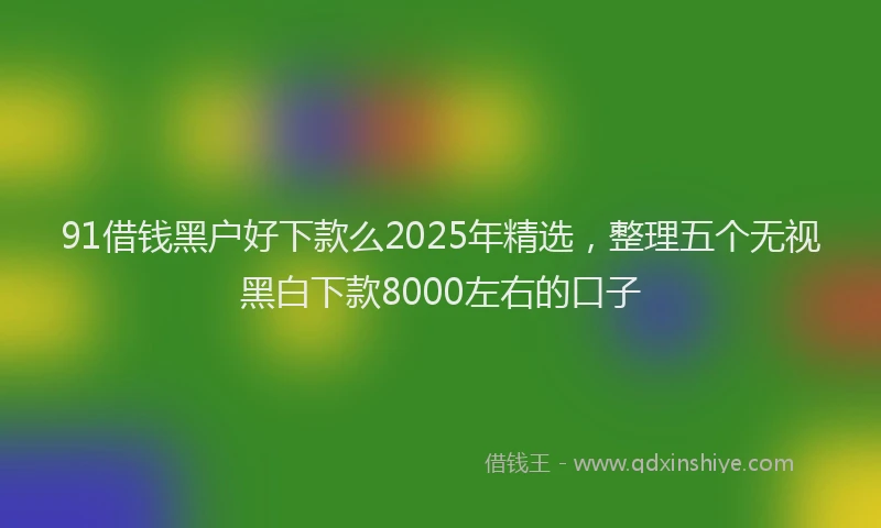 91借钱黑户好下款么2025年精选，整理五个无视黑白下款8000左右的口子