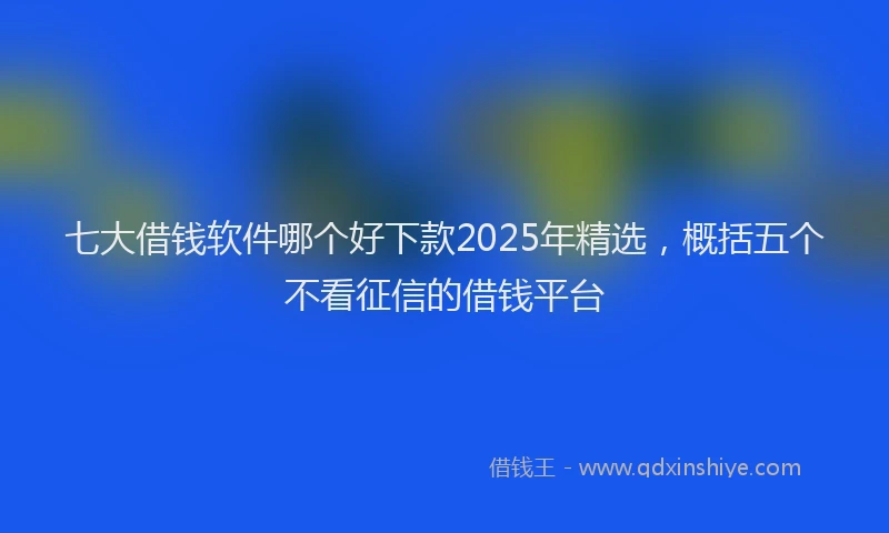 七大借钱软件哪个好下款2025年精选，概括五个不看征信的借钱平台