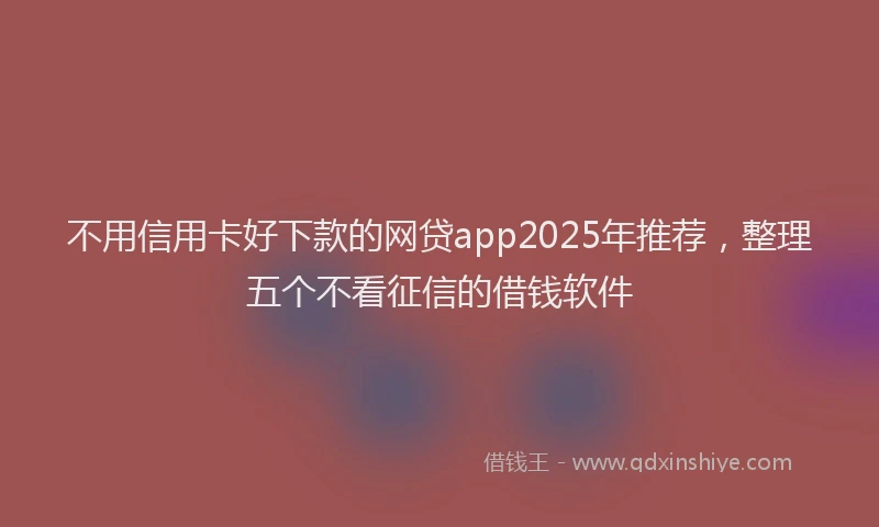不用信用卡好下款的网贷app2025年推荐，整理五个不看征信的借钱软件