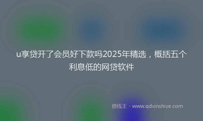 u享贷开了会员好下款吗2025年精选，概括五个利息低的网贷软件