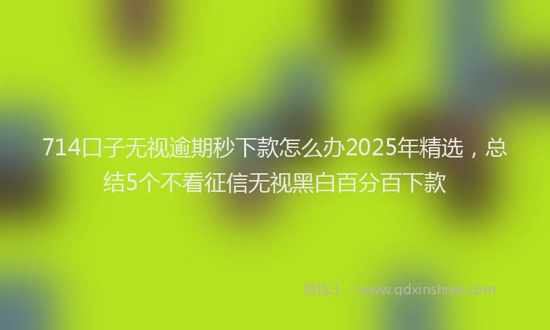 714口子无视逾期秒下款怎么办2025年精选，总结5个不看征信无视黑白百分百下款