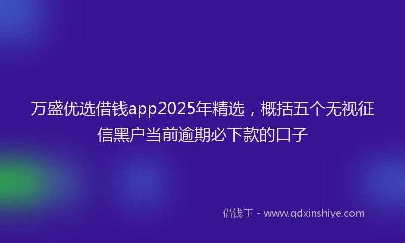 万盛优选借钱app2025年精选，概括五个无视征信黑户当前逾期必下款的口子