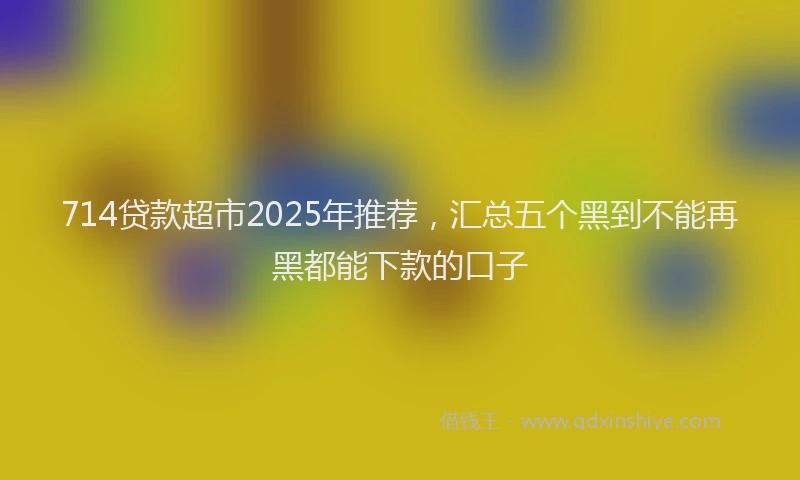 714贷款超市2025年推荐，汇总五个黑到不能再黑都能下款的口子