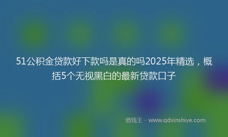 51公积金贷款好下款吗是真的吗2025年精选，概括5个无视黑白的最新贷款口子