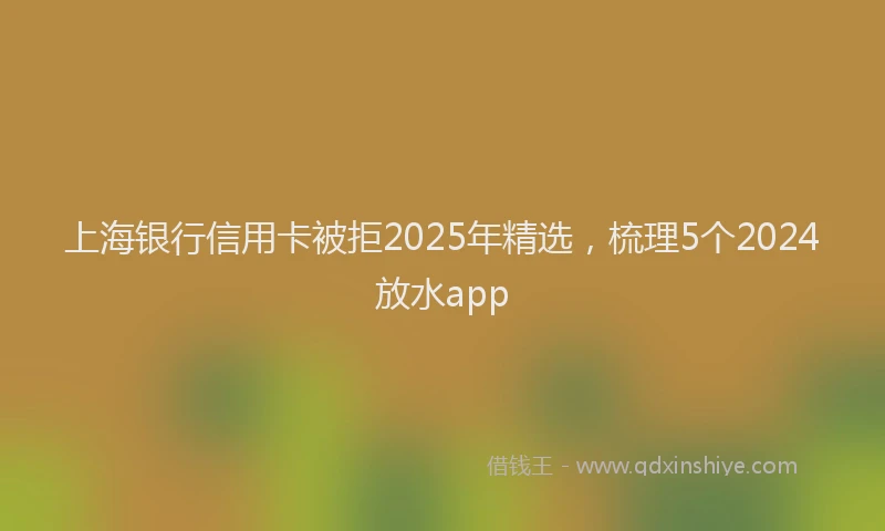 上海银行信用卡被拒2025年精选，梳理5个2024放水app