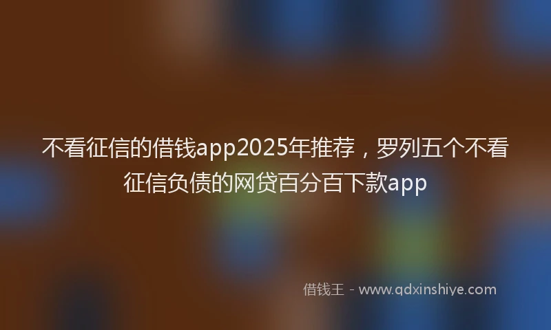 不看征信的借钱app2025年推荐，罗列五个不看征信负债的网贷百分百下款app