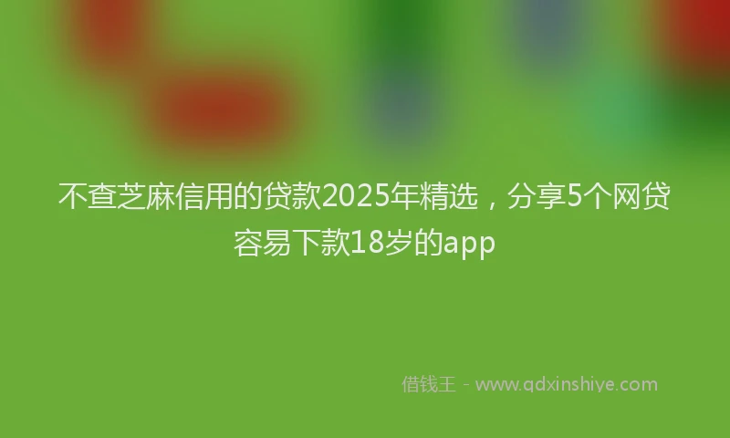 不查芝麻信用的贷款2025年精选，分享5个网贷容易下款18岁的app
