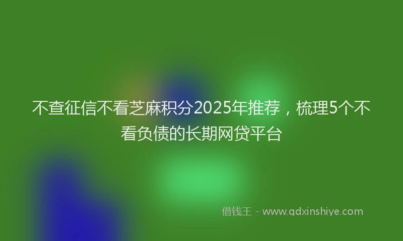不查征信不看芝麻积分2025年推荐，梳理5个不看负债的长期网贷平台