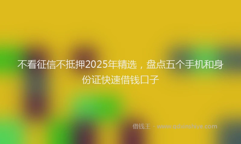 不看征信不抵押2025年精选，盘点五个手机和身份证快速借钱口子