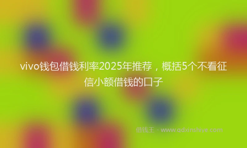 vivo钱包借钱利率2025年推荐，概括5个不看征信小额借钱的口子