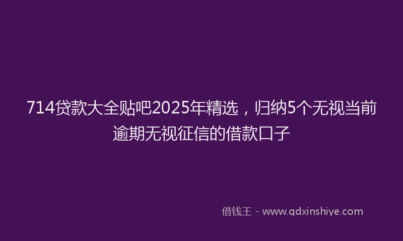 714贷款大全贴吧2025年精选，归纳5个无视当前逾期无视征信的借款口子