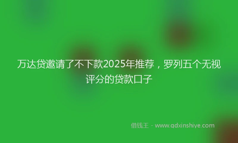 万达贷邀请了不下款2025年推荐，罗列五个无视评分的贷款口子