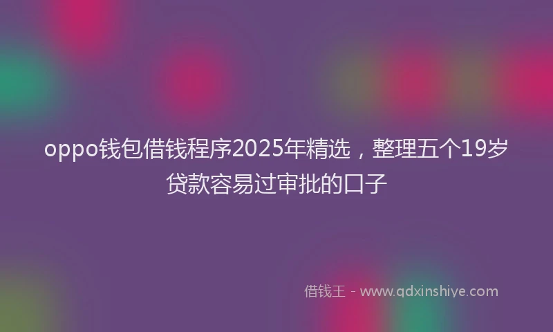 oppo钱包借钱程序2025年精选，整理五个19岁贷款容易过审批的口子