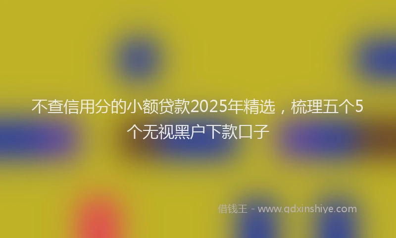 不查信用分的小额贷款2025年精选，梳理五个5个无视黑户下款口子