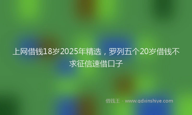 上网借钱18岁2025年精选，罗列五个20岁借钱不求征信速借口子