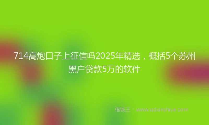 714高炮口子上征信吗2025年精选，概括5个苏州黑户贷款5万的软件