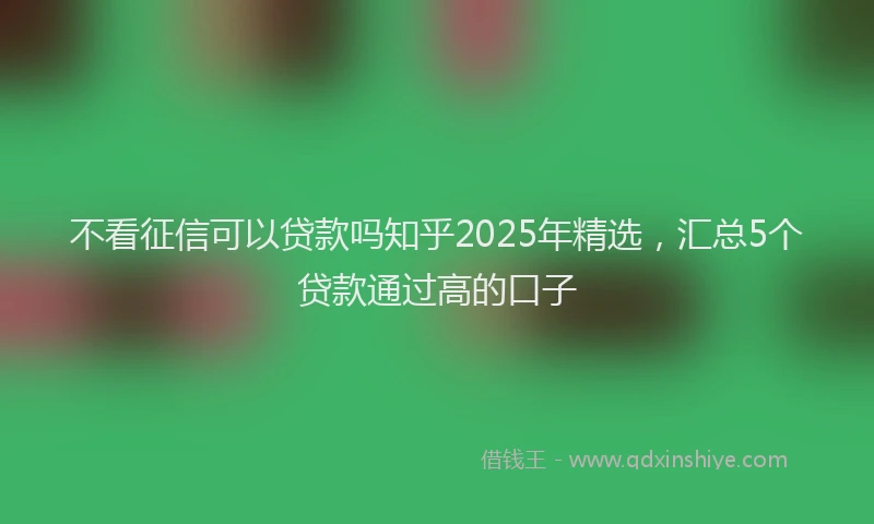 不看征信可以贷款吗知乎2025年精选，汇总5个贷款通过高的口子