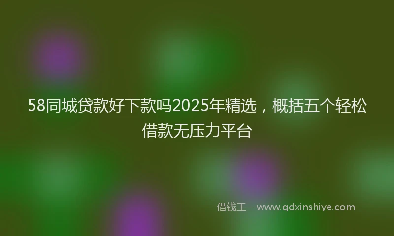 58同城贷款好下款吗2025年精选，概括五个轻松借款无压力平台
