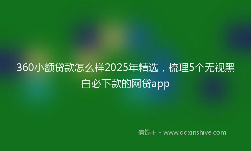 360小额贷款怎么样2025年精选，梳理5个无视黑白必下款的网贷app
