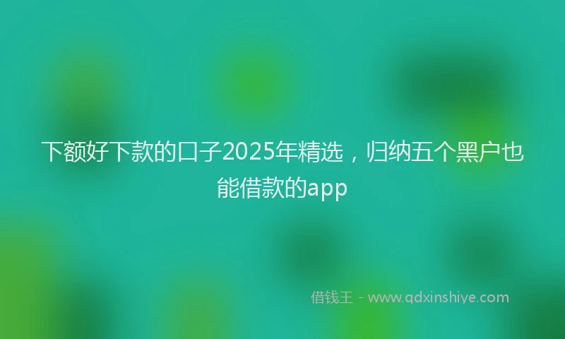 下额好下款的口子2025年精选，归纳五个黑户也能借款的app