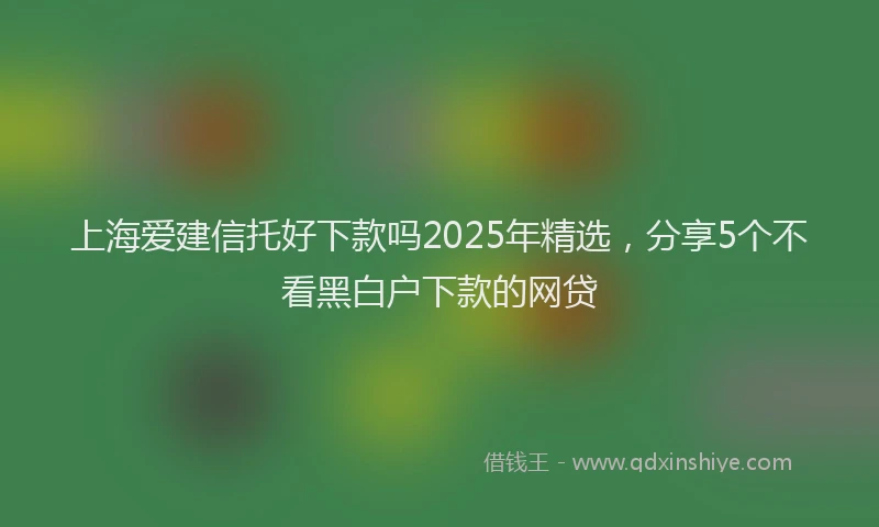 上海爱建信托好下款吗2025年精选，分享5个不看黑白户下款的网贷