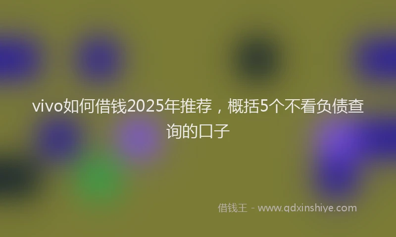 vivo如何借钱2025年推荐，概括5个不看负债查询的口子