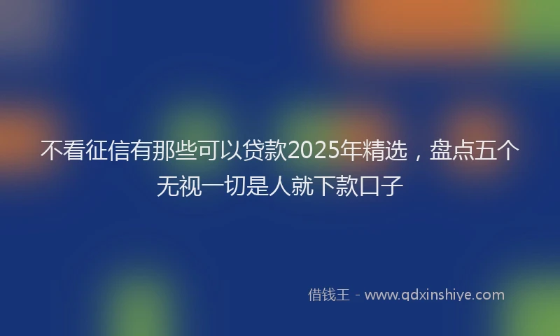 不看征信有那些可以贷款2025年精选，盘点五个无视一切是人就下款口子