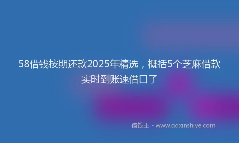 58借钱按期还款2025年精选，概括5个芝麻借款实时到账速借口子