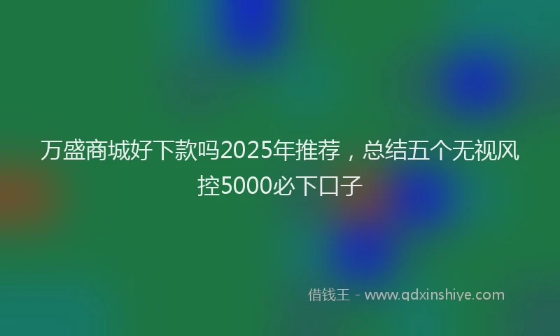 万盛商城好下款吗2025年推荐，总结五个无视风控5000必下口子