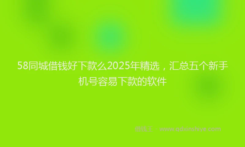 58同城借钱好下款么2025年精选，汇总五个新手机号容易下款的软件