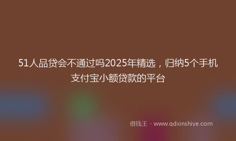 51人品贷会不通过吗2025年精选，归纳5个手机支付宝小额贷款的平台