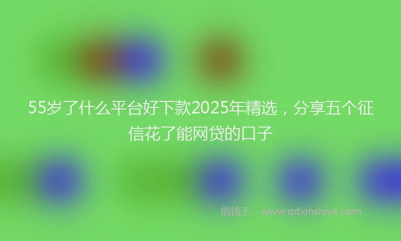 55岁了什么平台好下款2025年精选，分享五个征信花了能网贷的口子